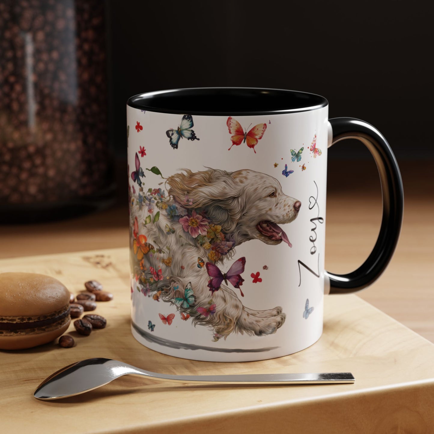 Clumber Spaniel #1 Personalized Accent Mugs, 11oz