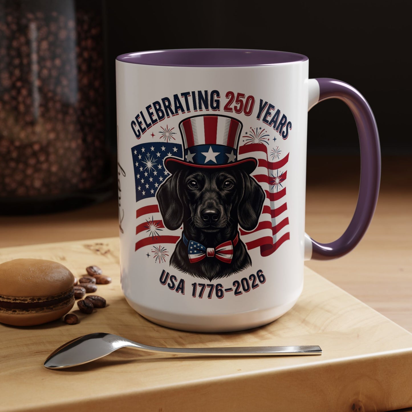 Dachshund #1 - 250th Celebration Personalised  Accent Mugs, 11oz & 15oz