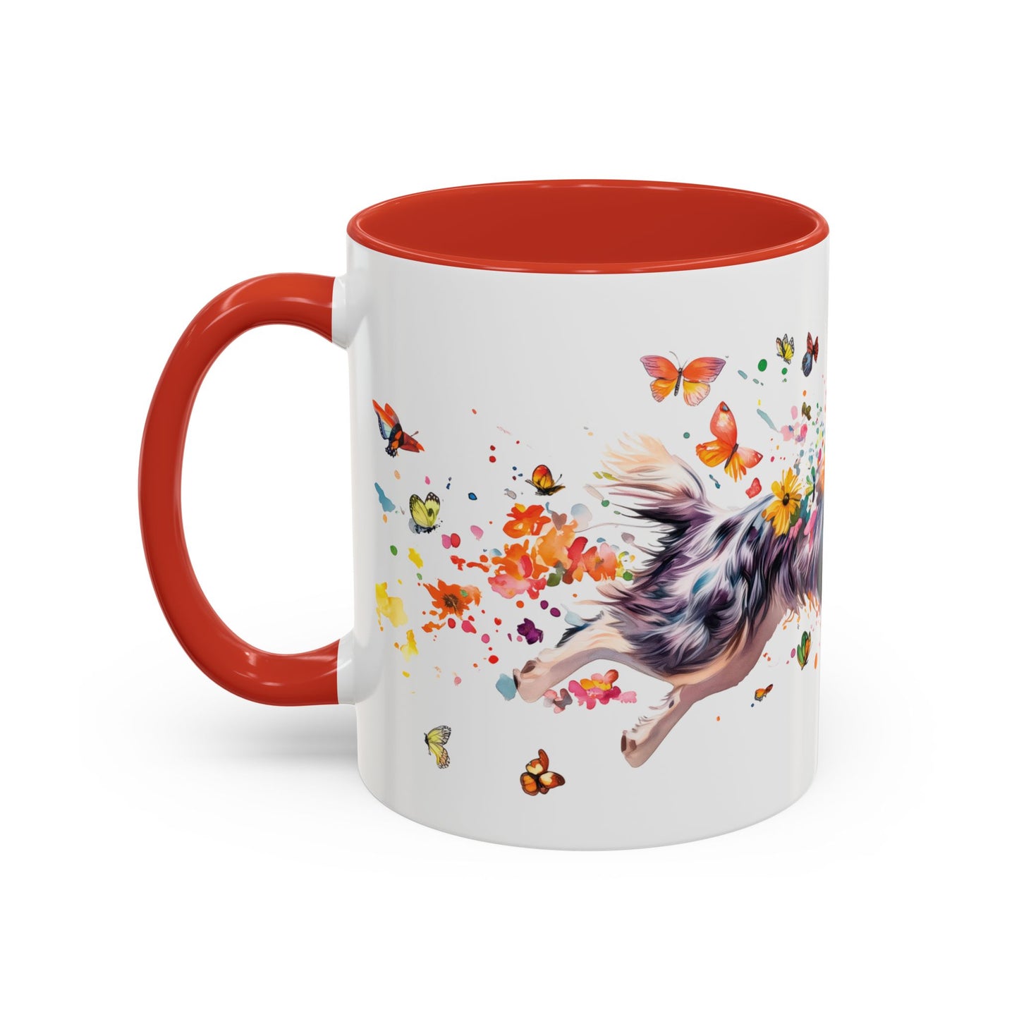 Border Collie (Australian Collie) Blue Merle, Personalized Accent Mugs, 11oz