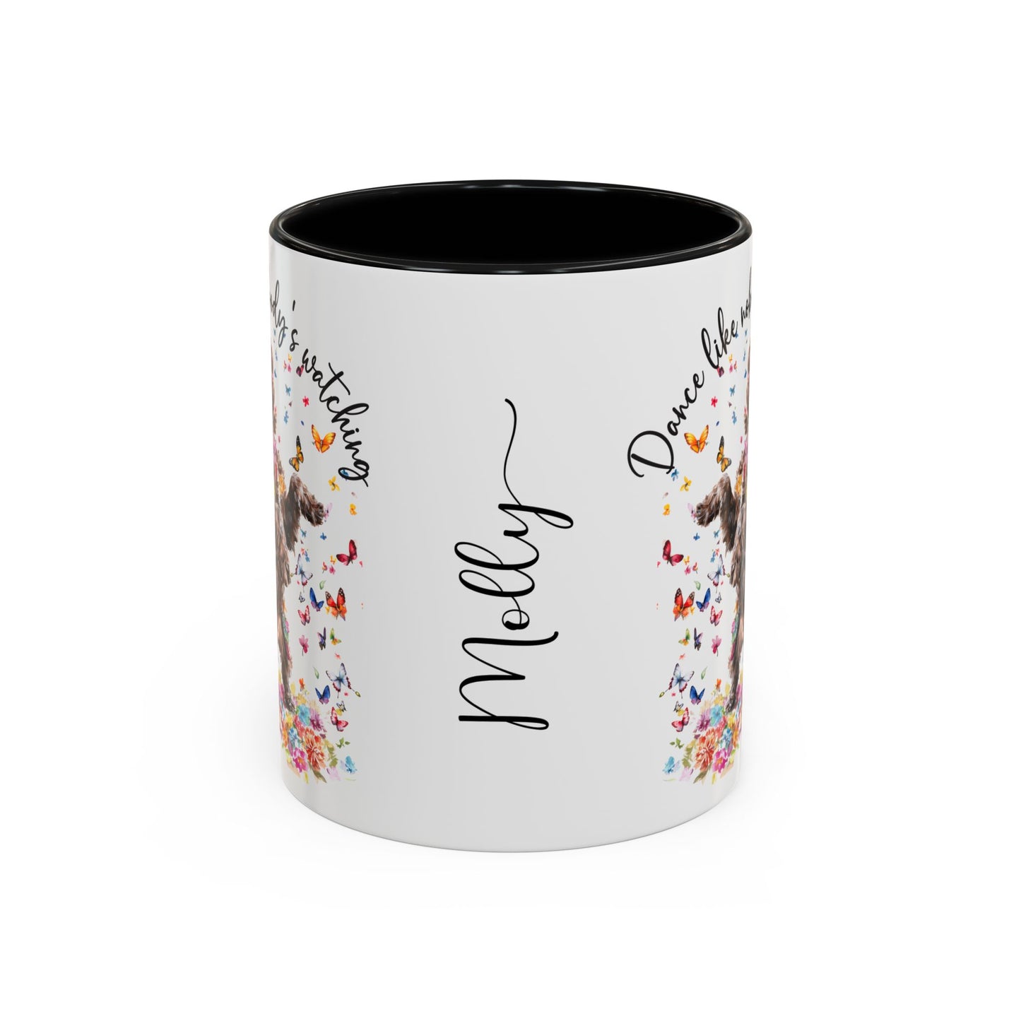Cockapoo/Cavapoo "Dance like nobody's watching" personalized colourful Mugs, 11oz
