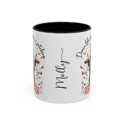 Cockapoo/Cavapoo "Dance like nobody's watching" personalized colourful Mugs, 11oz