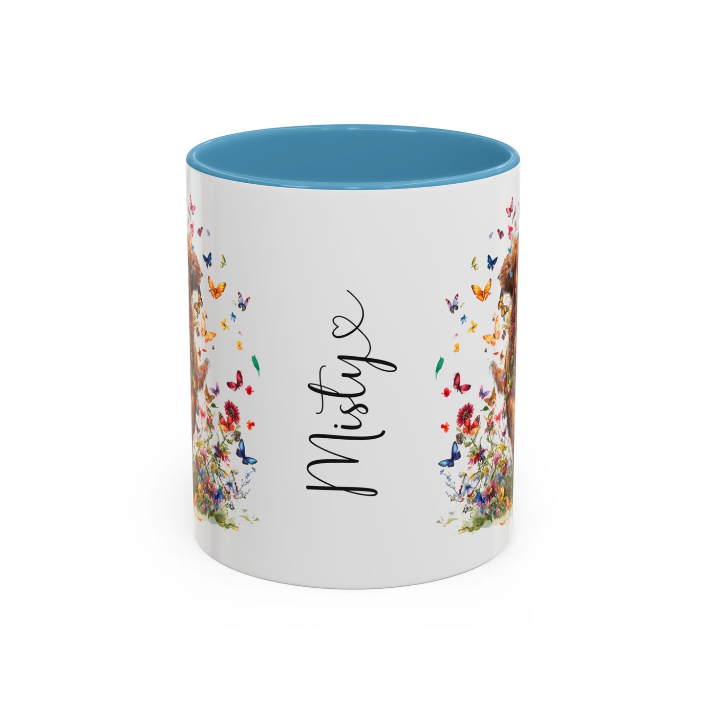 Red Golden Retriever Personalized Accent Mugs, 11oz