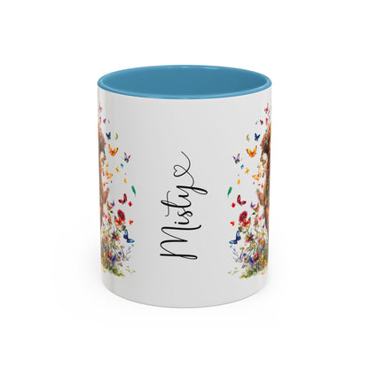 Red Golden Retriever Personalized Accent Mugs, 11oz