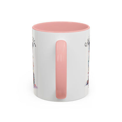 Border Collie, Santa's little helper, personalised accent colour 11oz mug