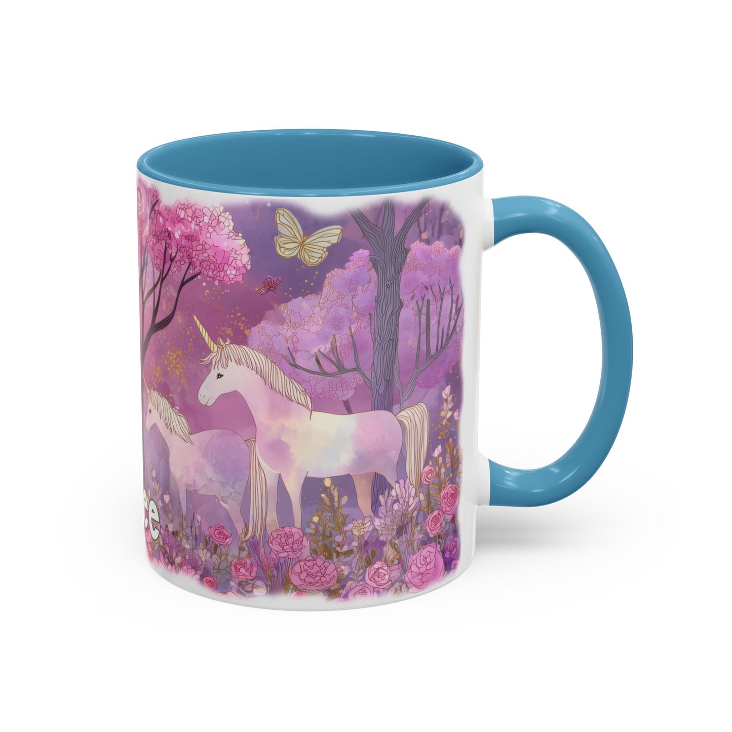 Unicorn Personalized Accent Mugs, 11oz