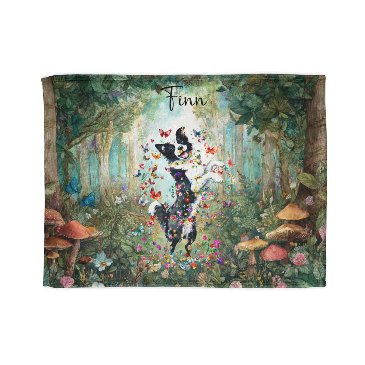 Border Colllie #1 Dance, Personalised Mystical Forest Blanket