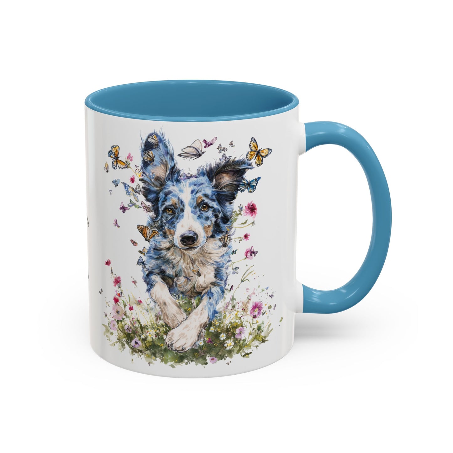 Border Collie #3 Personalized Accent Mugs, 11oz