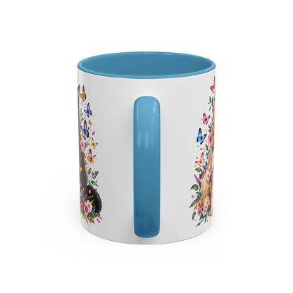 DUO (2 pets) - ANY DESIGN Floral Personalized Accent Mugs, 11oz