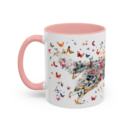 Aussie Doodle Blue Merle Personalized Accent Mugs, 11oz