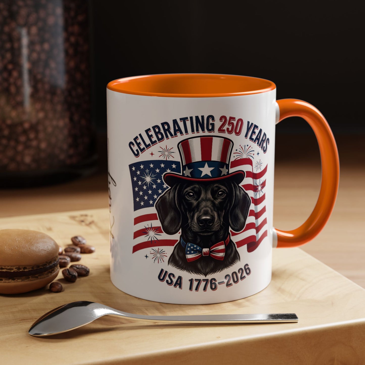 Dachshund #1 - 250th Celebration Personalised  Accent Mugs, 11oz & 15oz