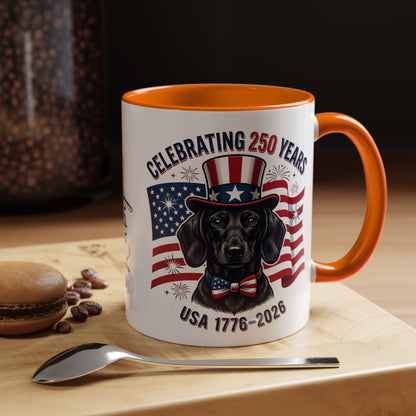 Dachshund #1 - 250th Celebration Personalised  Accent Mugs, 11oz & 15oz