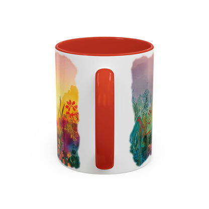 Fox Sunrise #1 Personalized Accent Mugs, 11oz