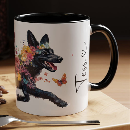 Black Shepherd Personalized Accent Mugs, 11oz