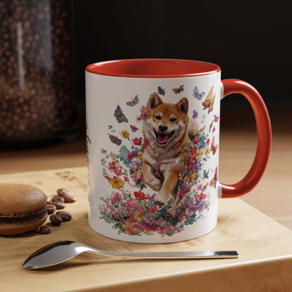 Shiba Inu #4 Personalized Accent Mugs, 11oz