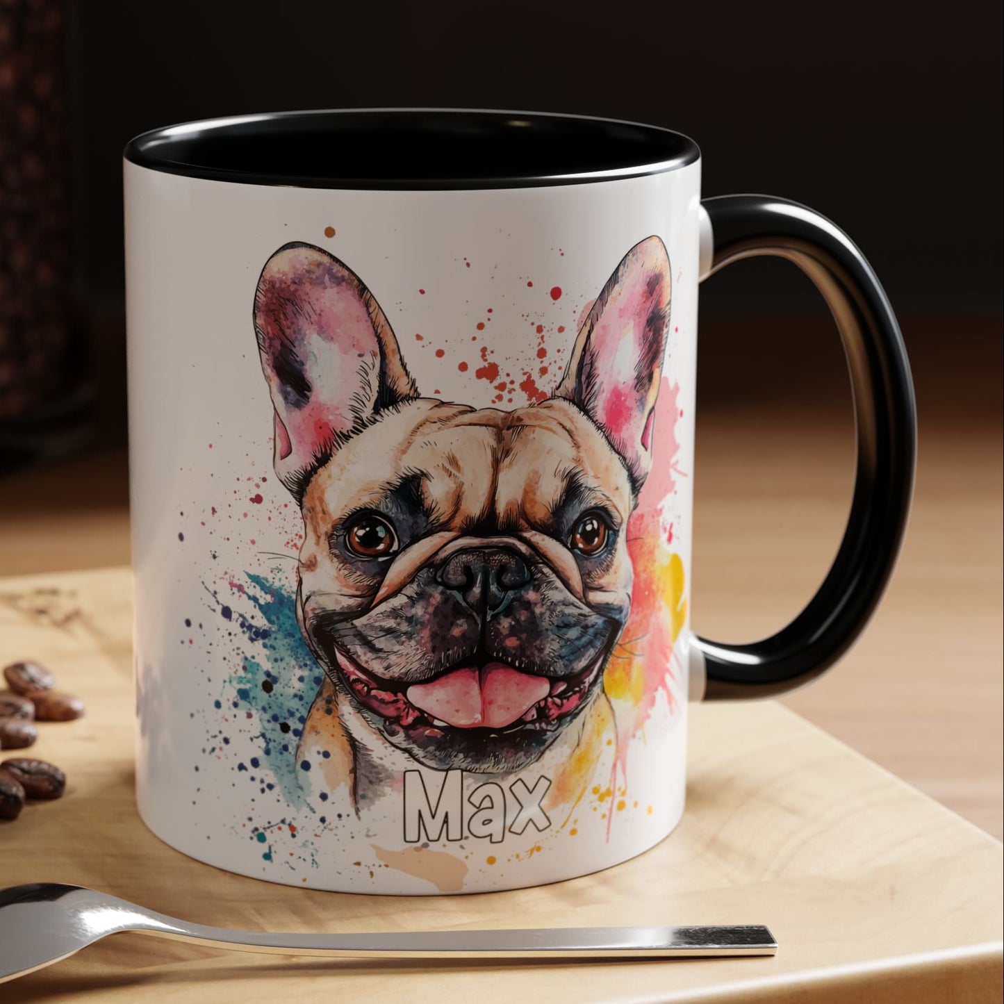 French Bulldog #2 Colourful Personalized Accent Mugs, 11oz