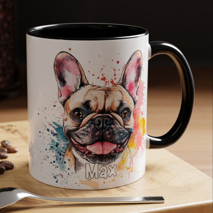 French Bulldog #2 Colourful Personalized Accent Mugs, 11oz