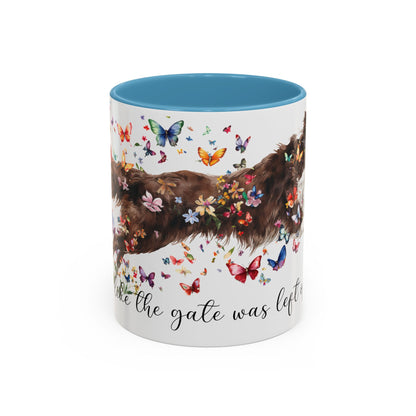 Border Collie #2 “Live like the gate was left open" Accent Mugs, 11oz