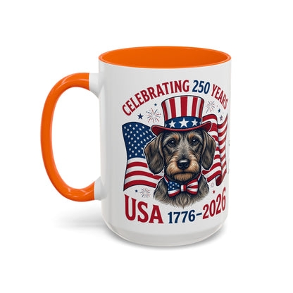 Dachshund #2 - 250th Celebration Personalised  Accent Mugs, 11oz & 15oz