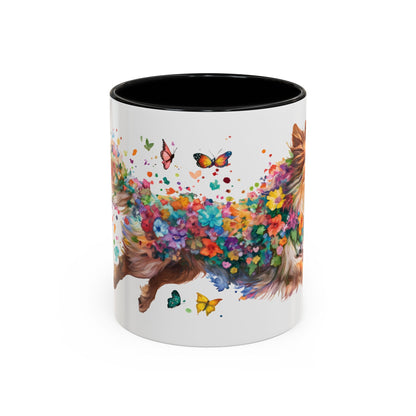 Shetland Sheep Dog Personalized Accent Mugs, 11oz