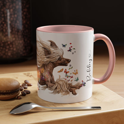 Chinese Crested Personalized Accent Mugs, 11oz