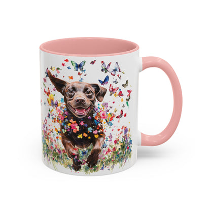 Chocolate Labrador #2 Personalized Accent Mugs, 11oz