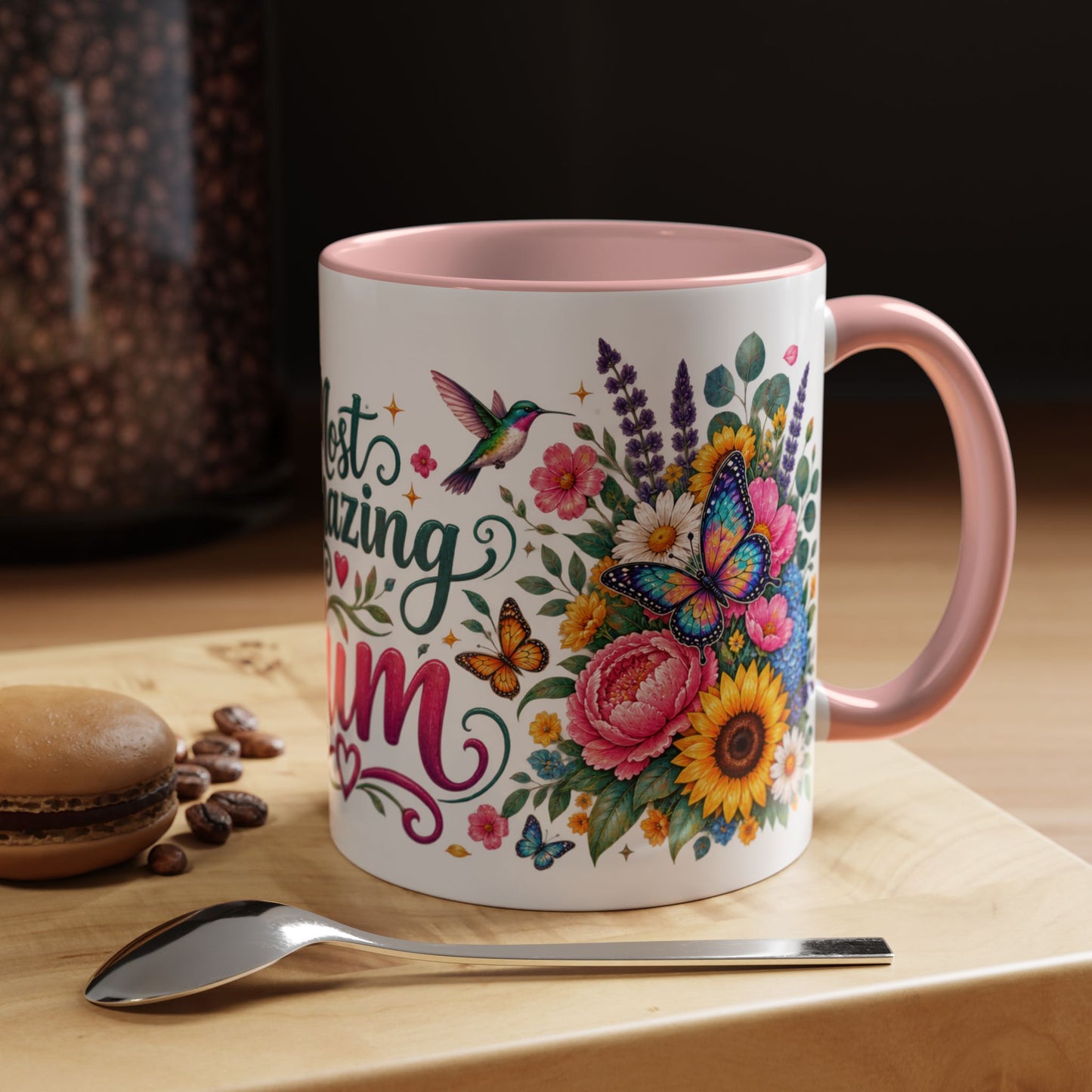 Most Amazing Mum, 11oz  accent mug (UK spelling)