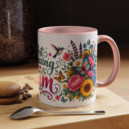 Most Amazing Mum, 11oz  accent mug (UK spelling)