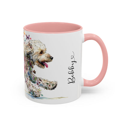 Labradoodle #2 Personalized Accent Mugs, 11oz