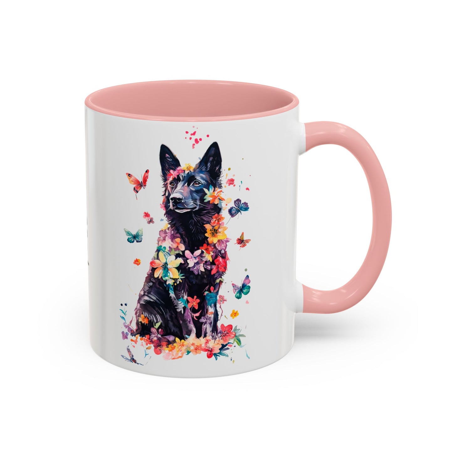 Black Shepherd Personalized Colorful Accent Mugs, 11oz