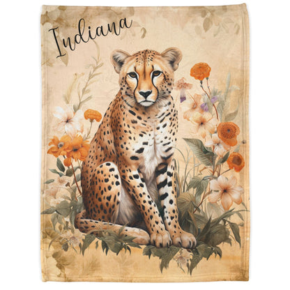 Cheetah Personalized Soft Polyester Blanket