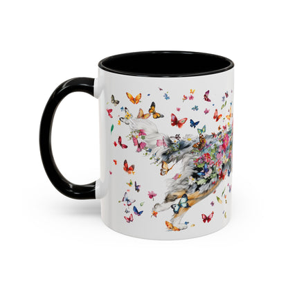 Aussie Doodle Blue Merle Personalized Accent Mugs, 11oz