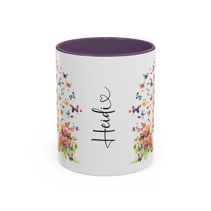 West Highland Terrier #2 Butterfly Personalized Accent Mugs, 11oz