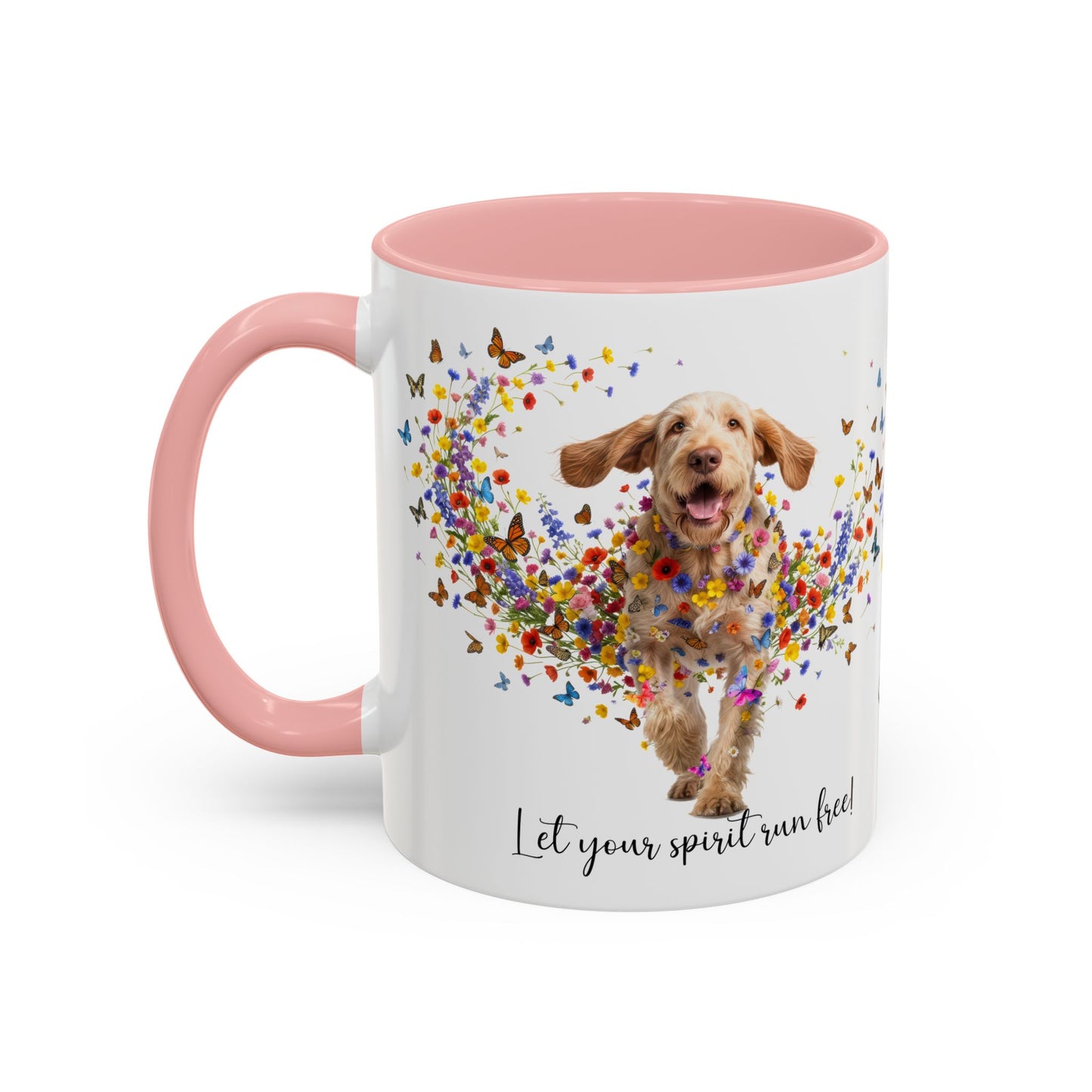Spinone Italiano #1, Let your spirit run free, personalized colourful Mugs, 11oz