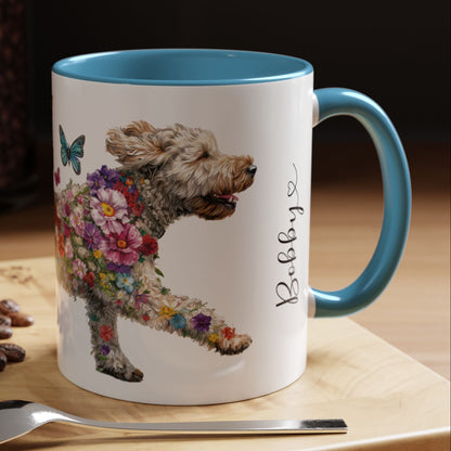 Labradoodle #3 Personalized Accent Mugs, 11oz