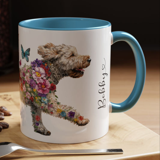 Labradoodle #3 Personalized Accent Mugs, 11oz
