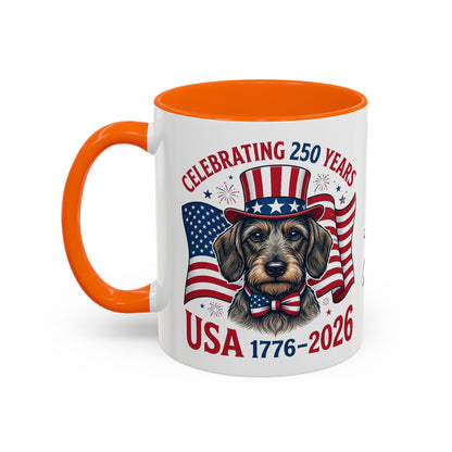 Dachshund #2 - 250th Celebration Personalised  Accent Mugs, 11oz & 15oz