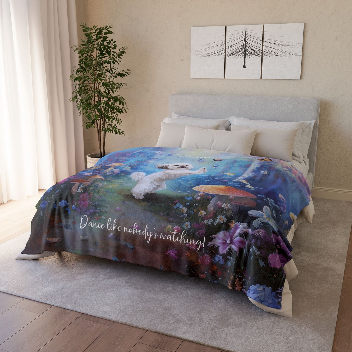 Shih Tzu #1 Dancing Mystical Forest Personalised Blanket