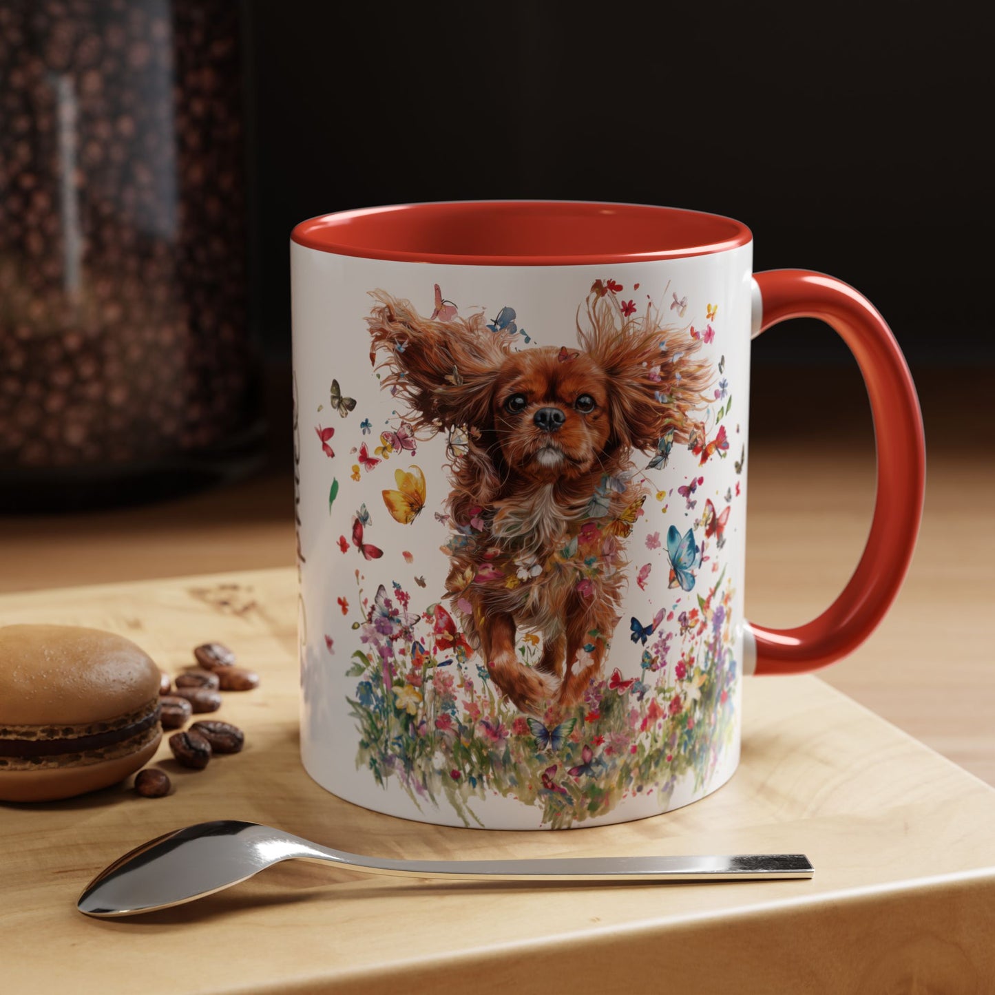 Ruby Cavalier King Charles Spaniel  Personalized Accent Mugs, 11oz