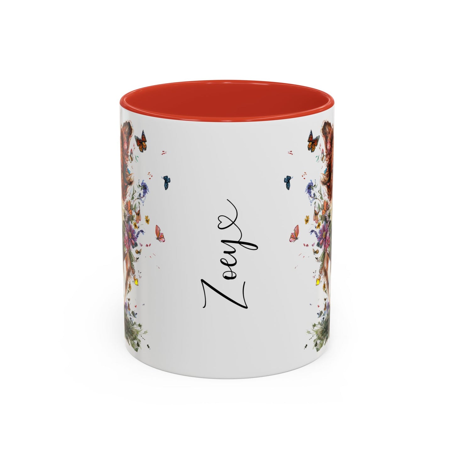 Border Collie #5 Personalized Accent Mugs, 11oz