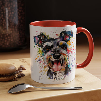Schnauzer Colourful Personalized Accent Mugs, 11oz