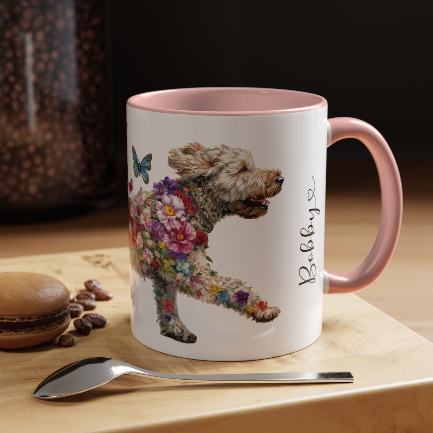 Labradoodle #3 Personalized Accent Mugs, 11oz