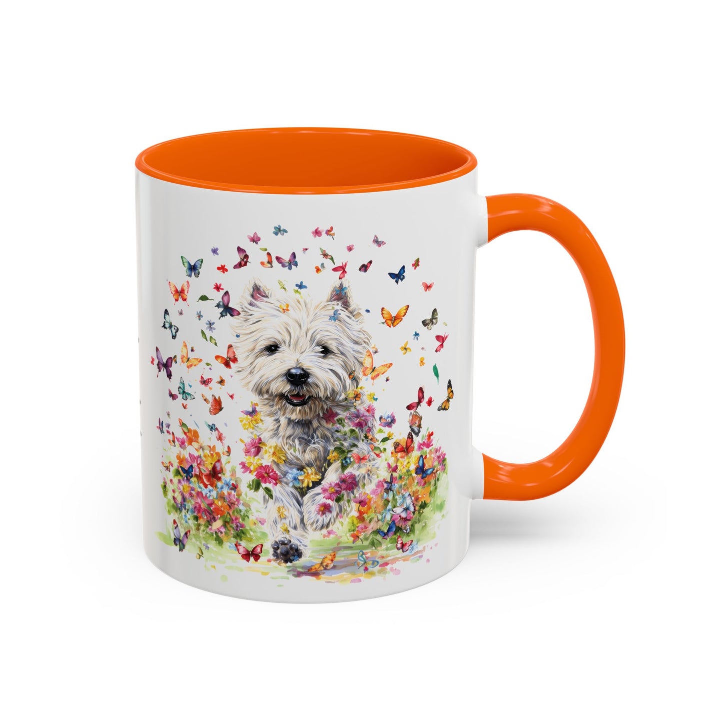 West Highland Terrier #2 Butterfly Personalized Accent Mugs, 11oz