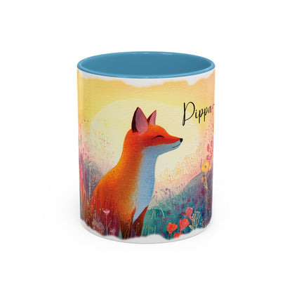 Fox Sunrise #2 Personalized Accent Mugs, 11oz