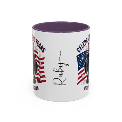 Dachshund #1 - 250th Celebration Personalised  Accent Mugs, 11oz & 15oz