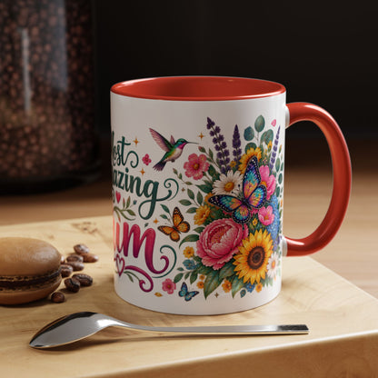 Most Amazing Mum, 11oz  accent mug (UK spelling)