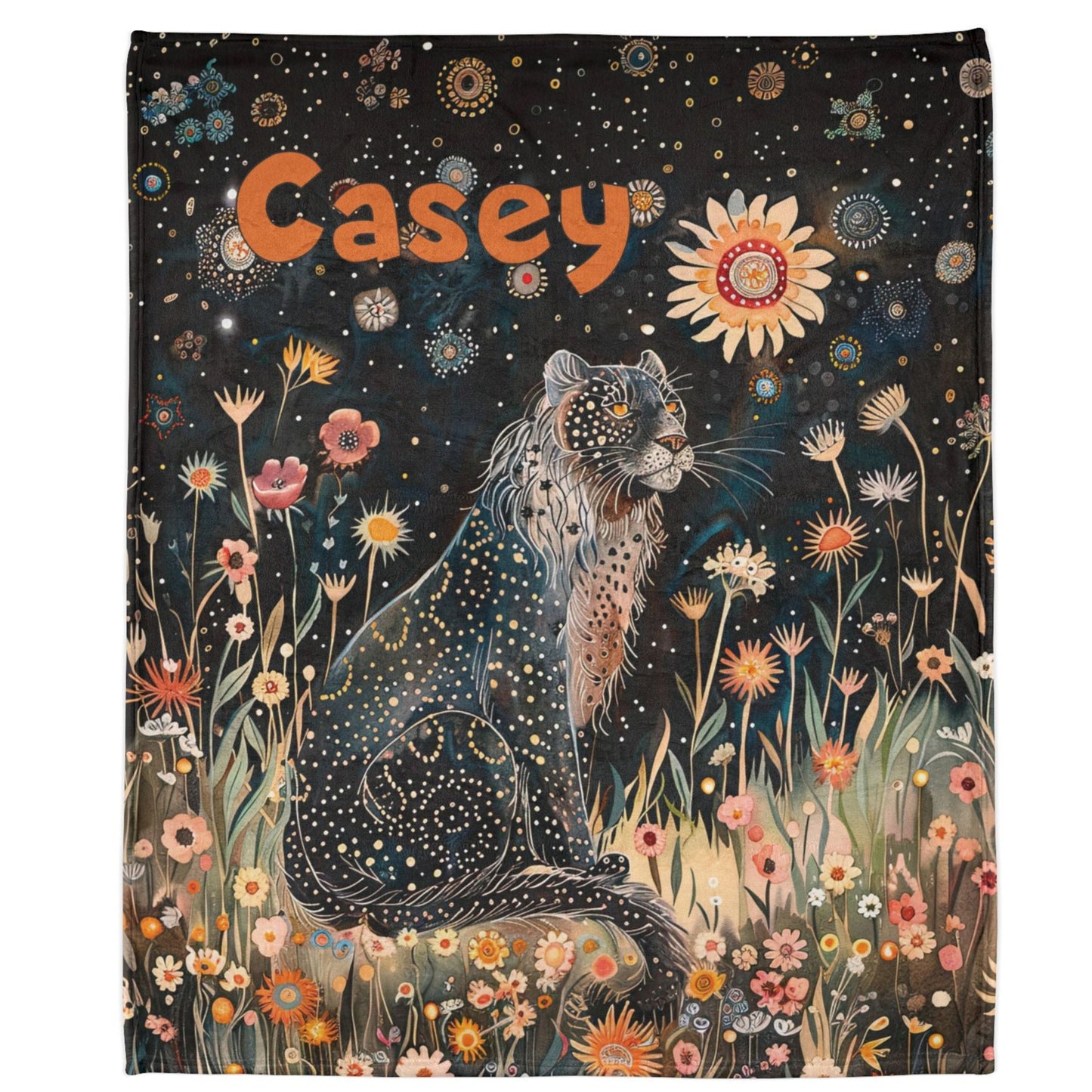 Black Panther Starry Night Personalised Soft Polyester Blanket