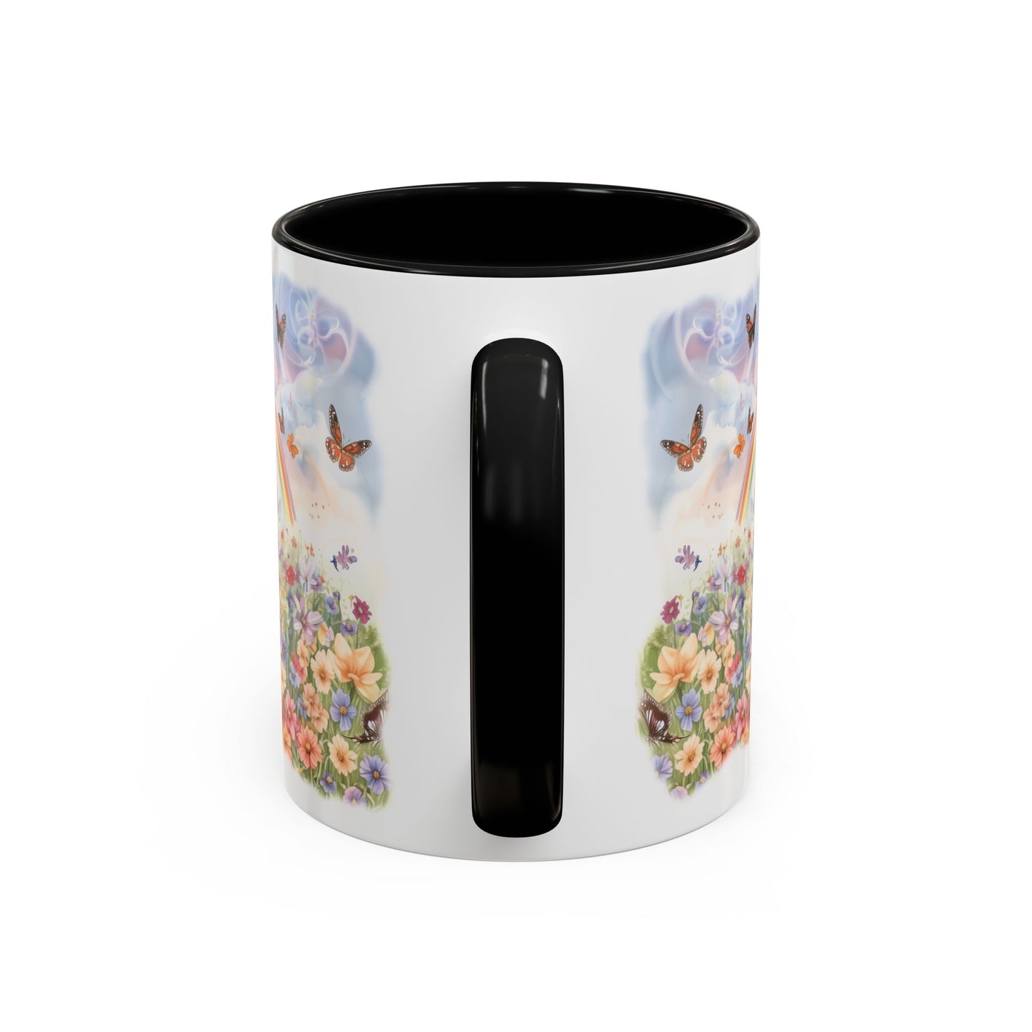 Border Collie, Red Merle Rainbow Personalized Accent Mugs, 11oz