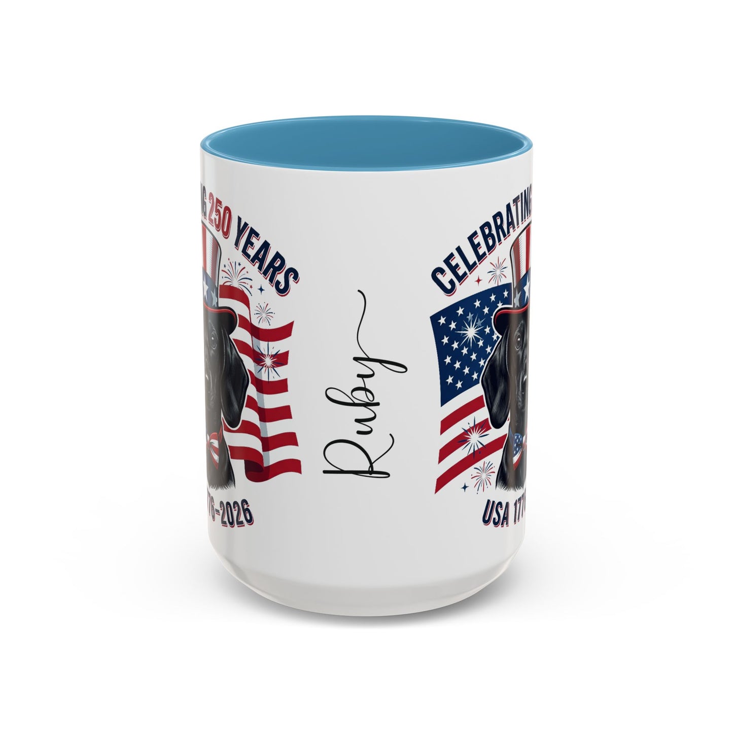 Dachshund #1 - 250th Celebration Personalised  Accent Mugs, 11oz & 15oz