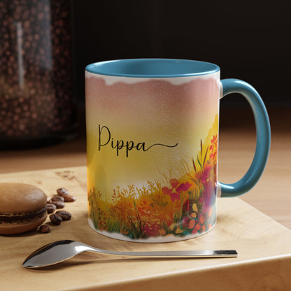 Fox Sunrise #1 Personalized Accent Mugs, 11oz