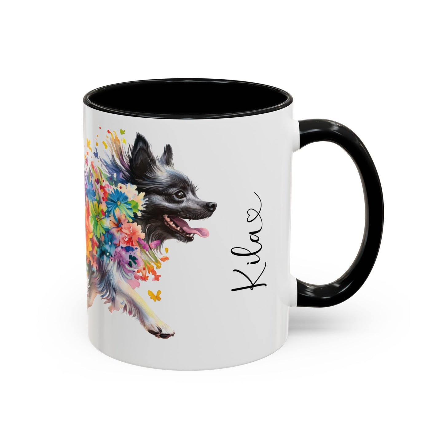 Keeshond #1 Personalized Accent Mugs, 11oz